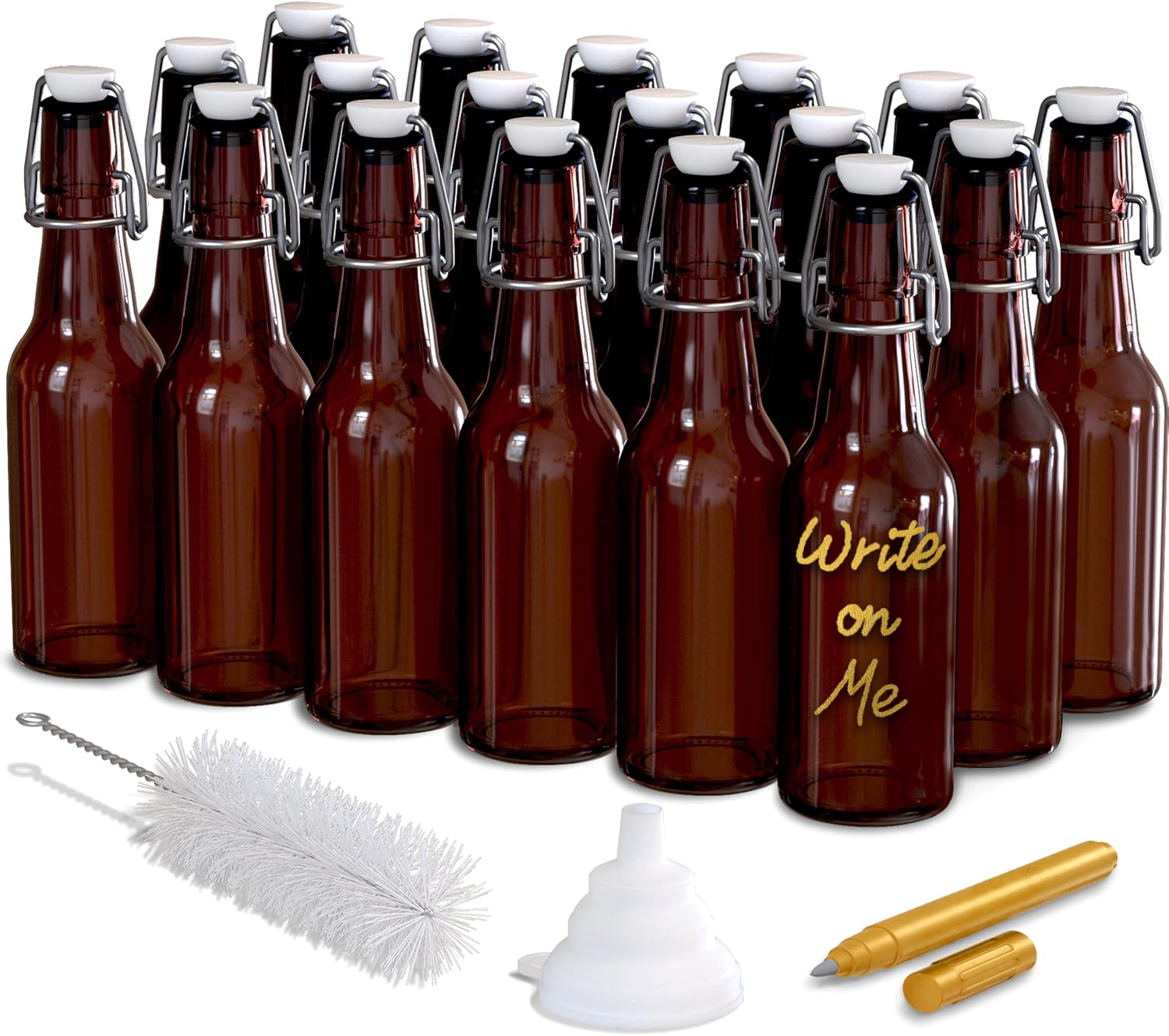 Nevlers Amber Swing Top Bottles