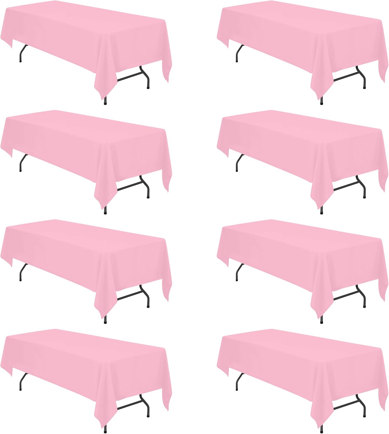 BRILLMAX 8 Pack Pink Tablecloths 60 x 126