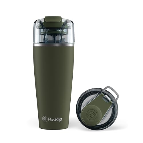 Flaskap Madic System: 6oz/9oz Dispenser Kap and 22oz/30oz Insulated Tumbler, Accessories, Leak Proof Lid, Tumbler Attachment, Stainless Steel Water Bottle