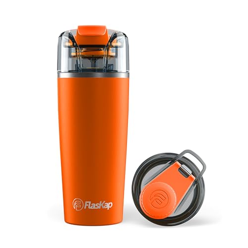 Flaskap Madic System: 6oz/9oz Dispenser Kap and 22oz/30oz Insulated Tumbler, Accessories, Leak Proof Lid, Tumbler Attachment, Stainless Steel Water Bottle
