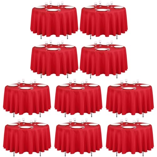 LTC LINENS 90 in. Round (Red)