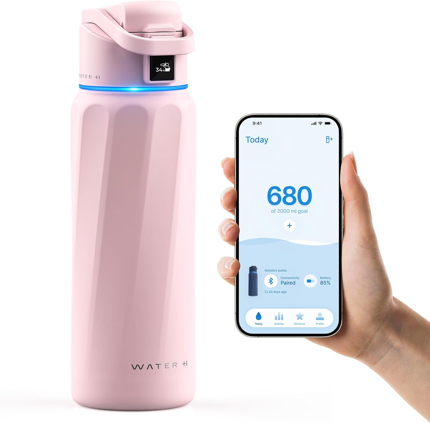 BOOST Smart Water Bottle with Reminder & Tracker, Double Wall Vacuum Insulated Stainless Steel, 32oz BPA-Free Wide Mouth (Model: B0D479ZB2L)