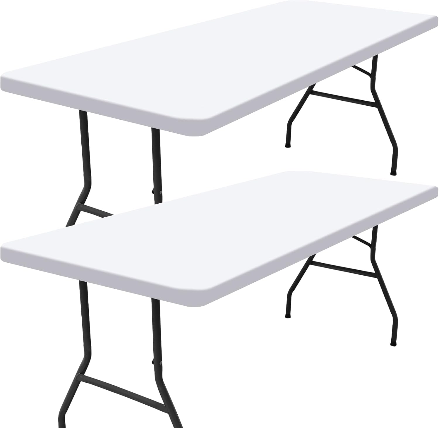Smiry 2 Pack Rectangle Picnic Table Cloth (White)