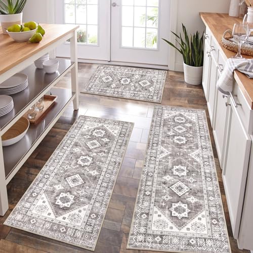 HEBE Boho Kitchen Rug Sets 3 Piece with Runner