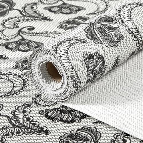 Drawer and Shelf Liner, Non-Slip Kitchen Cabinet Liners Non-Adhesive Thick Strong Grip Waterproof Washable Mats Protect Dresser Shelves Cupboard Bathroom Cabinets, Boho: Floral, 24 in X 10 FT