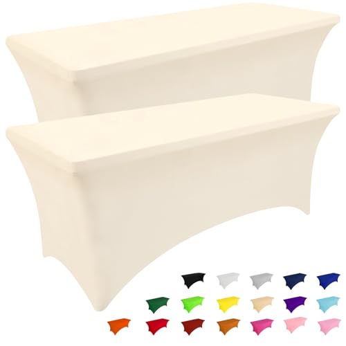 Smiry 2 Pack Spandex Table Cloth 6FT