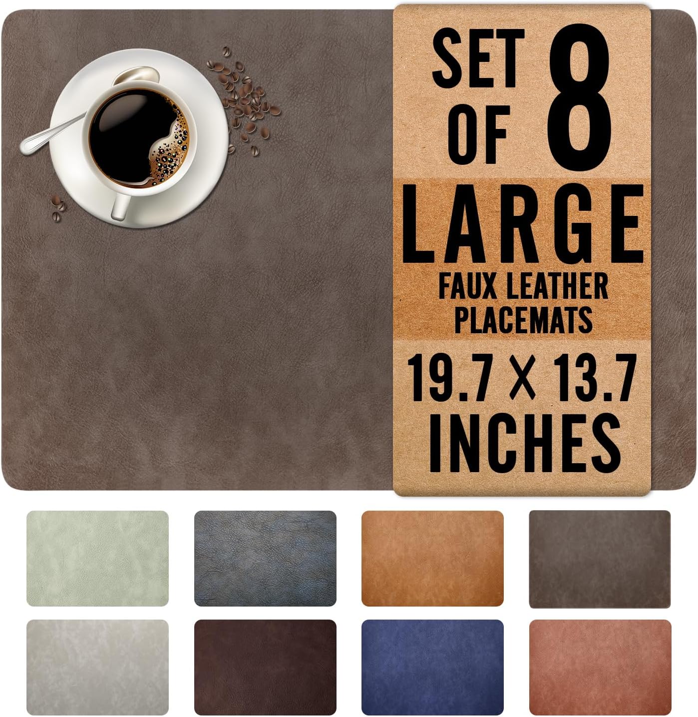 UnivoColors Dark Brown Retro Cowhide (Set of 8)