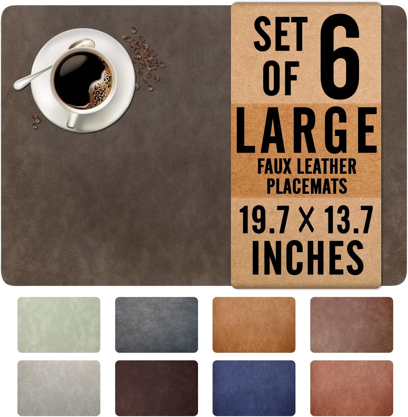 UnivoColors Washed Cowhide Faux Leather (Set of 6)