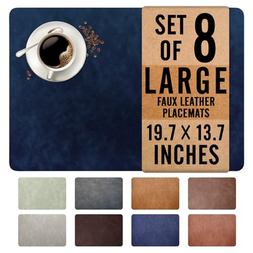 UnivoColors Cowhide Faux Leather Placemats