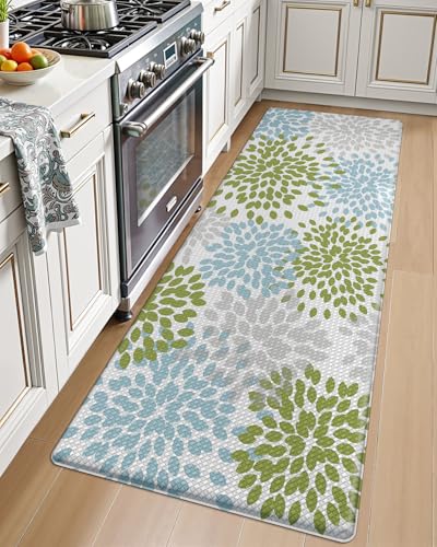 LUMI Anti Fatigue Kitchen Cushioned Mat for Floor, Ultra Soft Non-Slip Waterproof Runner for Standing, Stain Resistant PVC Comfort Rugs for Home, Office, Sink, Laundry, 24x59