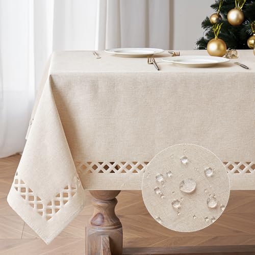 MIULEE Linen-Style Cutout Tablecloth