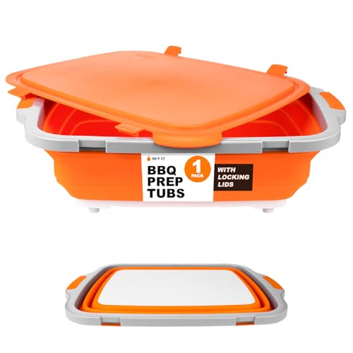Drip EZ Collapsible BBQ Prep Tub - XL - Orange