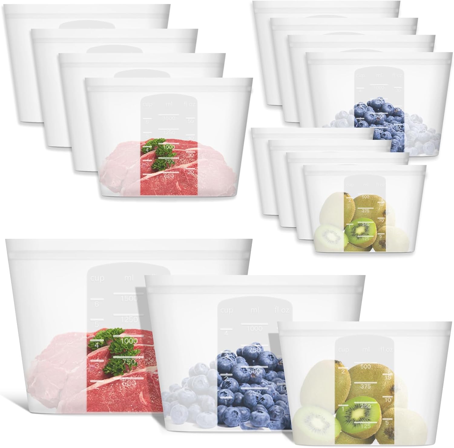 Annaklin 12-Pack Silicone Bags