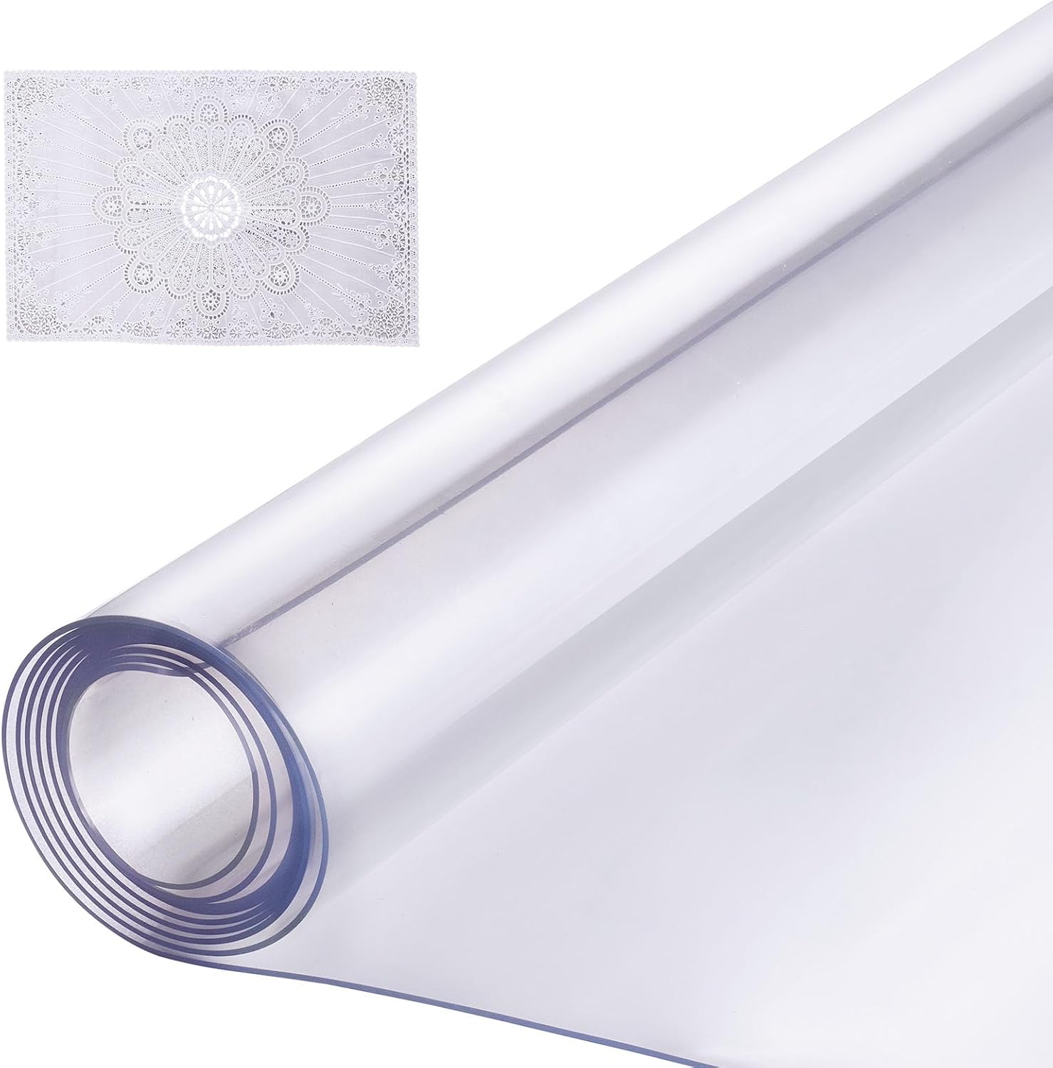 VEVOR Plastic Table Cover, 42 x 96 Inch 1.5 mm Thick Clear Rectangle PVC Desk Mat Protector, Waterproof & Easy Cleaning Desk Pad Tablecloth, for Office Dresser, Dining Room, Night Stand