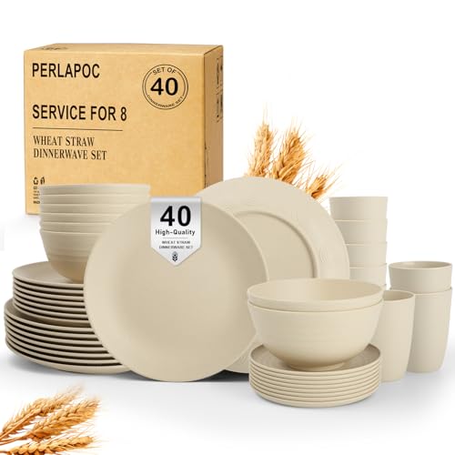 Perlapoc 40-Piece Wheat Straw Set