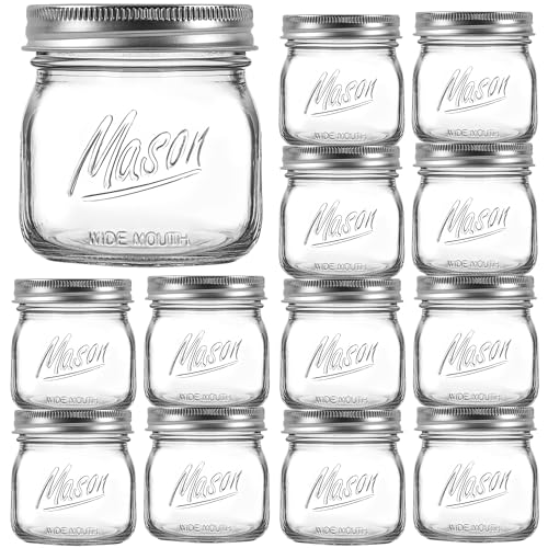 Ieavier 12PCS Wide Mouth Mason Jars