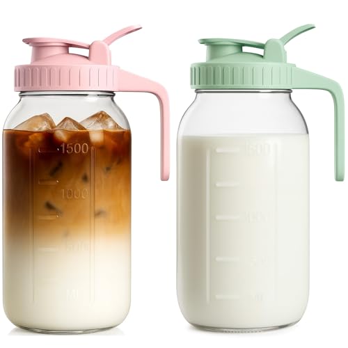 VA1KENE 64oz Mason Jar Pitcher (2 Pack)