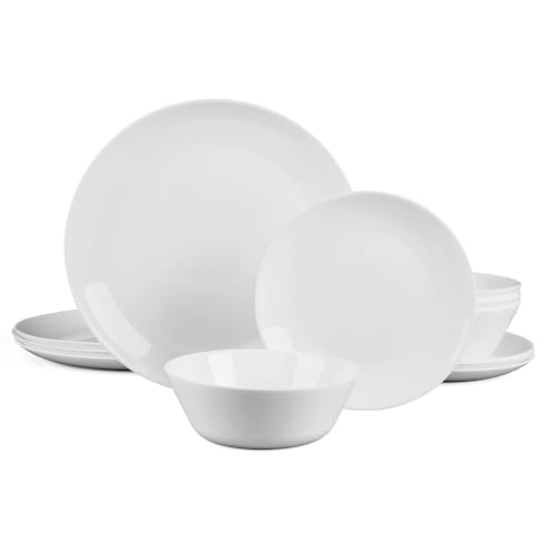 LaGlint 12-Piece Opal Glass Dinnerware Set