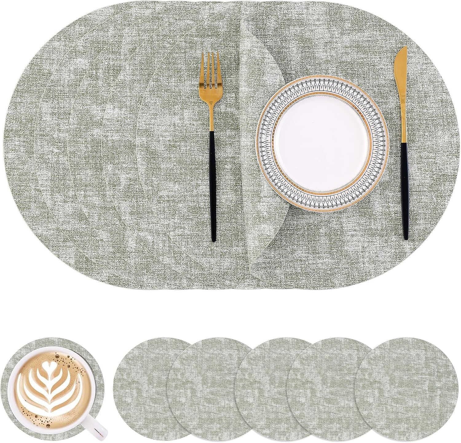 Homaxy Round Placemats (Grass Green)