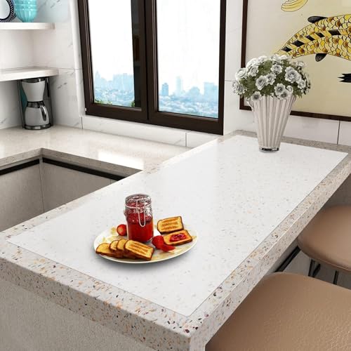 Extra Large Silicone Mat,Silicone Mats for Kitchen Counter Island Dinner Table Countertop Protector Heat Resistant Mat (120 x 48, Translucent)