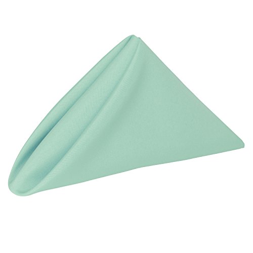 Ultimate Textile Cloth Napkins Bulk Set 17x17in Polyester Washable Square Dinner Napkins for Wedding Party Events Machine Washable Stain Resistant - Mint, 17" X 17" (Set of 36)