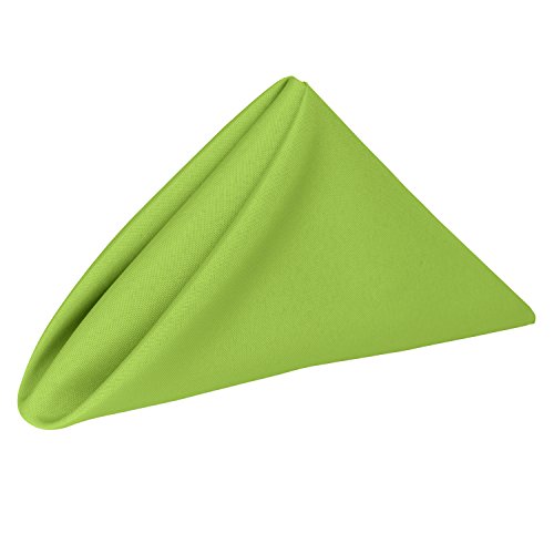 Ultimate Textile Cloth Napkins Bulk Set 17x17in Polyester Washable Square Dinner Napkins for Wedding Party Events Machine Washable Stain Resistant - Lime, 17" X 17" (Set of 60)