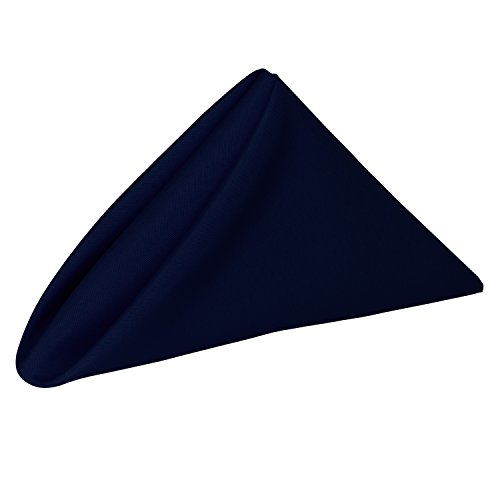 Ultimate Textile Cloth Napkins Bulk Set 17x17in Polyester Washable Square Dinner Napkins for Wedding Party Events Machine Washable Stain Resistant - Deep Royal, 17" X 17" (Set of 60)