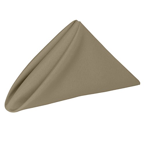 Ultimate Textile Cloth Napkins Bulk Set 17x17in Polyester Washable Square Dinner Napkins for Wedding Party Events Machine Washable Stain Resistant - Cafe, 17" X 17" (Set of 36)