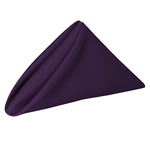 Ultimate Textile Cloth Napkins Bulk Set 17x17in Polyester Washable Square Dinner Napkins for Wedding Party Events Machine Washable Stain Resistant - Aubergine, 17" X 17" (Set of 24)
