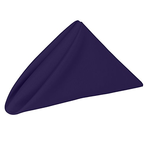 Ultimate Textile Cloth Napkins Bulk Set 17x17in Polyester Washable Square Dinner Napkins for Wedding Party Events Machine Washable Stain Resistant - Purple, 17" X 17" (Set of 60)