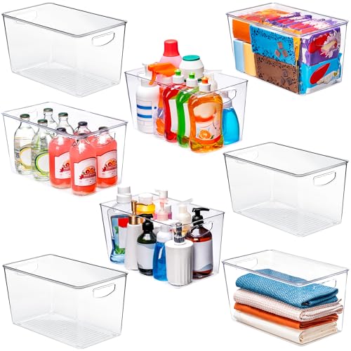 theaoo Clear Storage Bins - XLarge 8 Pack
