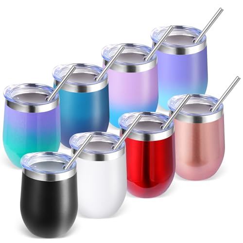 Volhoply 12oz Stainless Steel Tumblers (8 Pack)