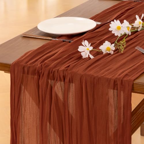 Socomi Terracotta Cheesecloth Runner