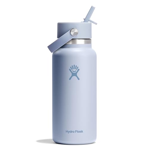 Hydro Flask Water Bottle - Insulated Stainless Steel - Wide Straw Lid, Non Spill, Leakproof in 32 Oz Ivory Rose Gold