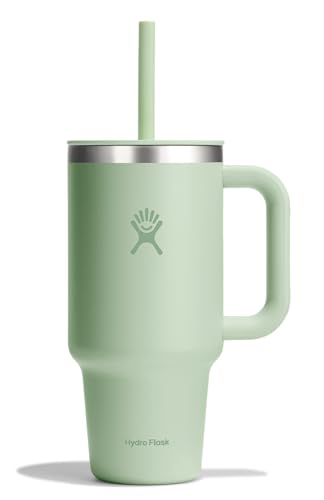 Hydro Flask 32 Oz Travel Tumbler with Handle, Lid and Straw - Insulated Stainless Steel in Aloe