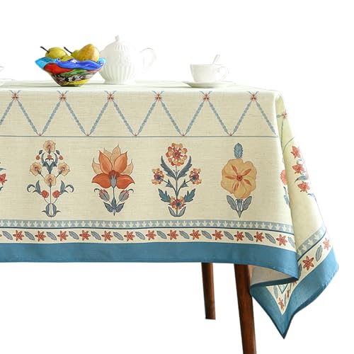 ISAENNE Designer Linen Floral Rectangular