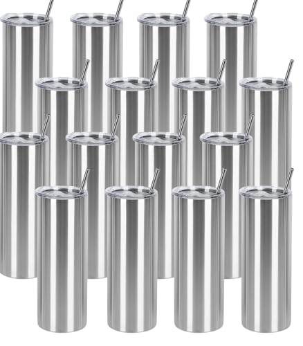 Wzaytia 16 Pack 20 Oz Straight Skinny Tumblers