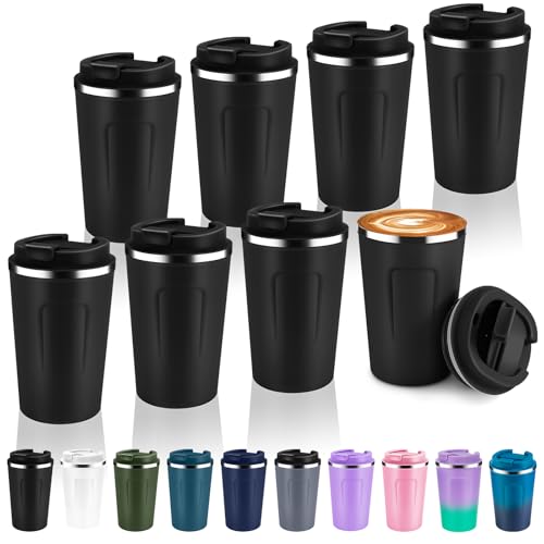 Volhoply 12 oz Double Wall Insulated Travel Coffee Mug (8 Pack)
