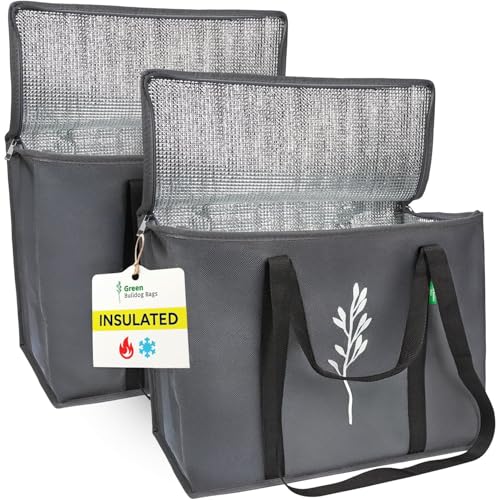Green Bulldog 2Pack Insulated Grocery Bags