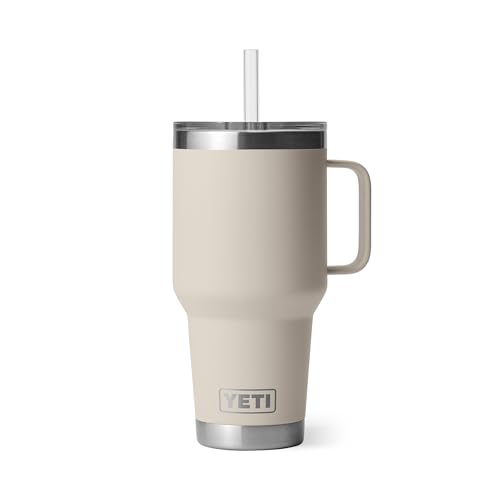 YETI Rambler 35 oz Straw Mug, Vacuum Insulated, Stainless Steel, Cape Taupe