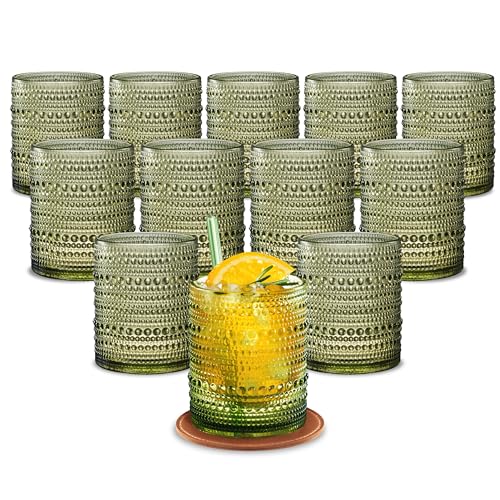 12 OZ Hobnail Drinking Set - Green