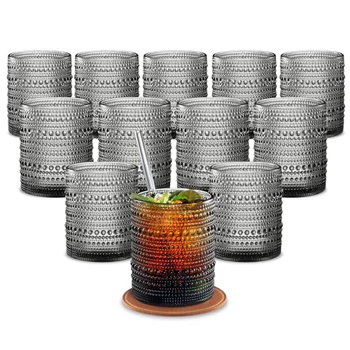 12 OZ Hobnail Drinking Set - Smokey Gray