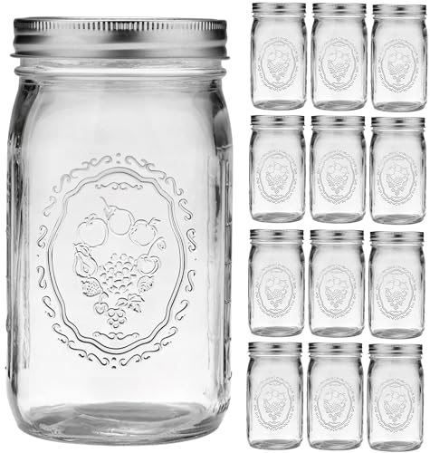 Esrentle 32 oz Wide Mouth Mason Jars
