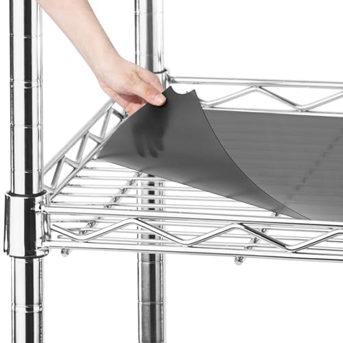 Frienda Set of 10 Wire Shelf Liner Heavy Duty Shelf Liners Packed Flat for Wire Shelving, Waterproof Non Adhesive Plastic Mat for Metal Rack Kitchen Shelves, Shoe Rack (18 x 48 Inch,Gray)