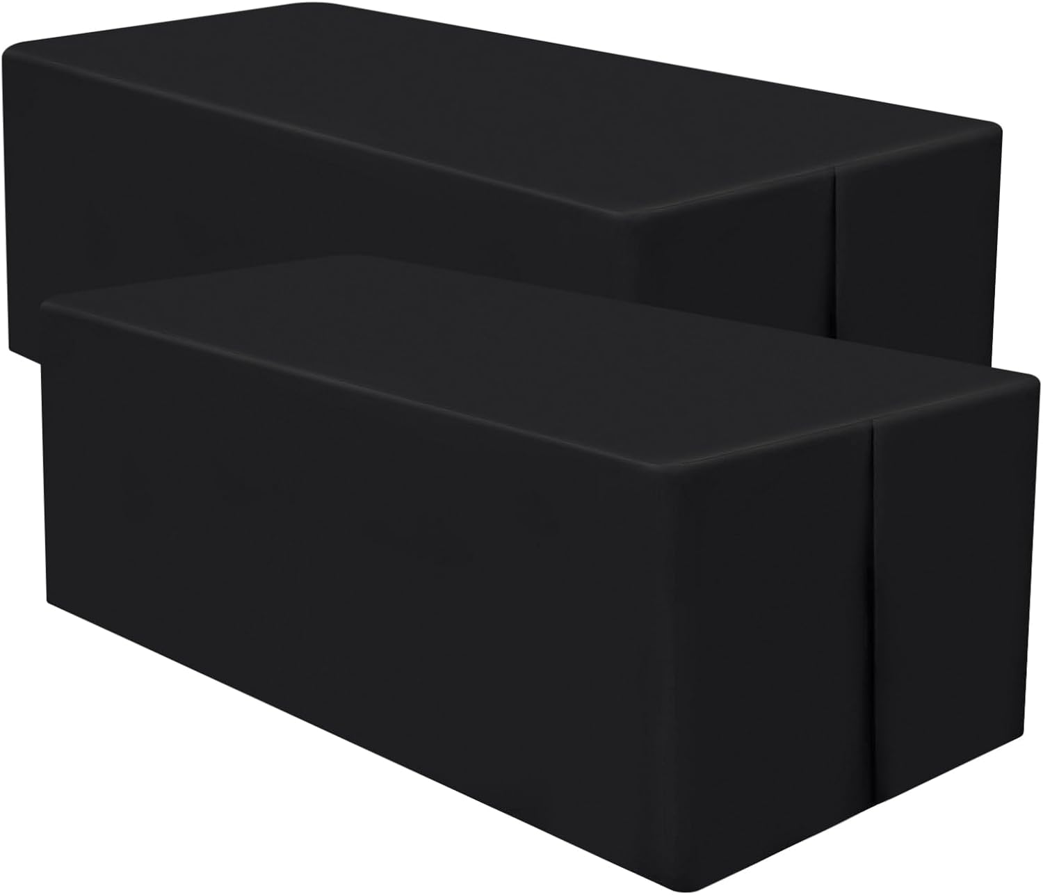 homing 2 Packs Rectangle Fitted Tablecloth, Washable Fabric Table Cloth for 8 Foot Tables, Water Resistant Table Cover for Party, Trade Show, Outdoor and Indoor (Black, 30" x 96")
