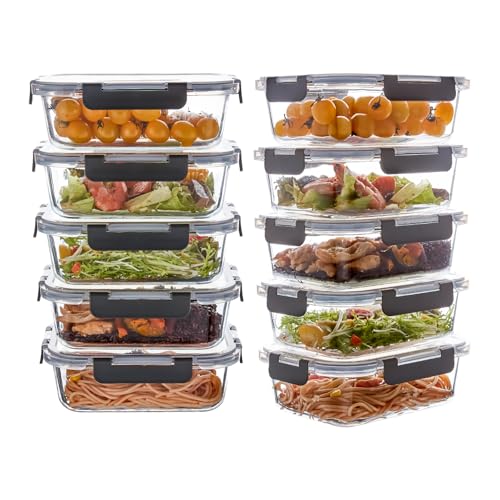 Wancilock 22 oz Glass Meal Prep Containers