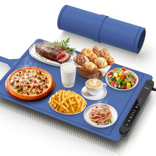 Warming Mat for Food Warmer Pad: Foldable Silicone Electric Warming Tray for Buffets Party - Fast Heating Portable Hot Plates for Countertop Kitchen Travel Home Outdoor Car Holiday Ideas