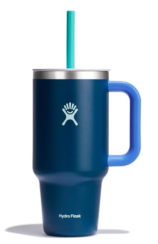 Hydro Flask 32 Oz Travel Tumbler with Handle, Lid and Straw - Insulated Stainless Steel in Winter Night