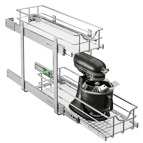 WelFurGeer 2-Tier Kitchen Cabinet Pullout Shelf