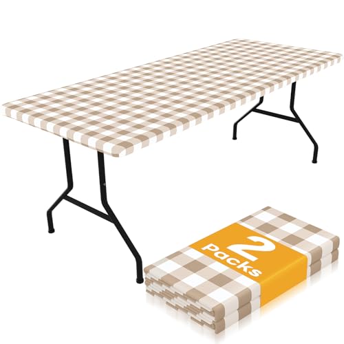 Smiry 6ft Fitted Picnic Tablecloth (Khaki)